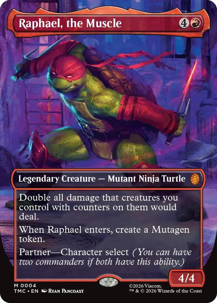 Raphael, the Muscle (Borderless) (4) [Teenage Mutant Ninja Turtles Commander]