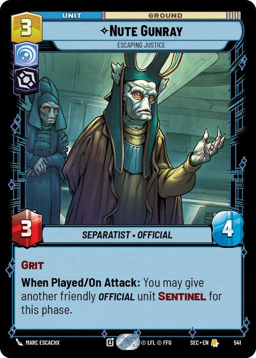 Nute Gunray - Escaping Justice (Foil) (541) [Secrets of Power]