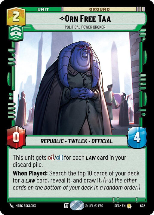 Orn Free Taa - Political Power Broker (Foil) (622) [Secrets of Power]