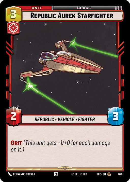 Republic Aurek Starfighter (Foil) (676) [Secrets of Power]
