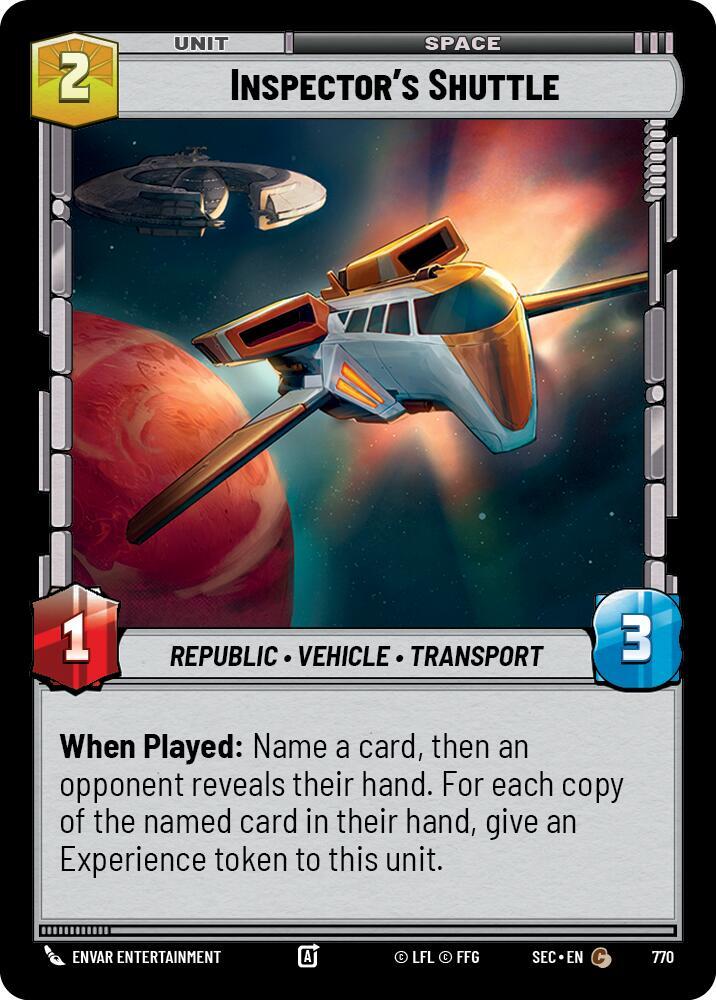Inspector's Shuttle (Foil) (770) [Secrets of Power]
