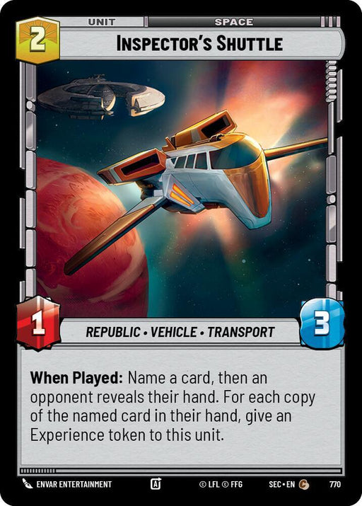 Inspector's Shuttle (Foil) (770) [Secrets of Power]