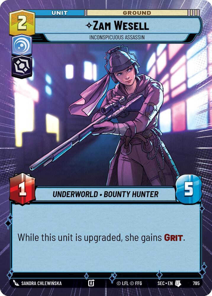 Zam Wesell - Inconspicuous Assassin (Hyperspace Foil) (785) [Secrets of Power]