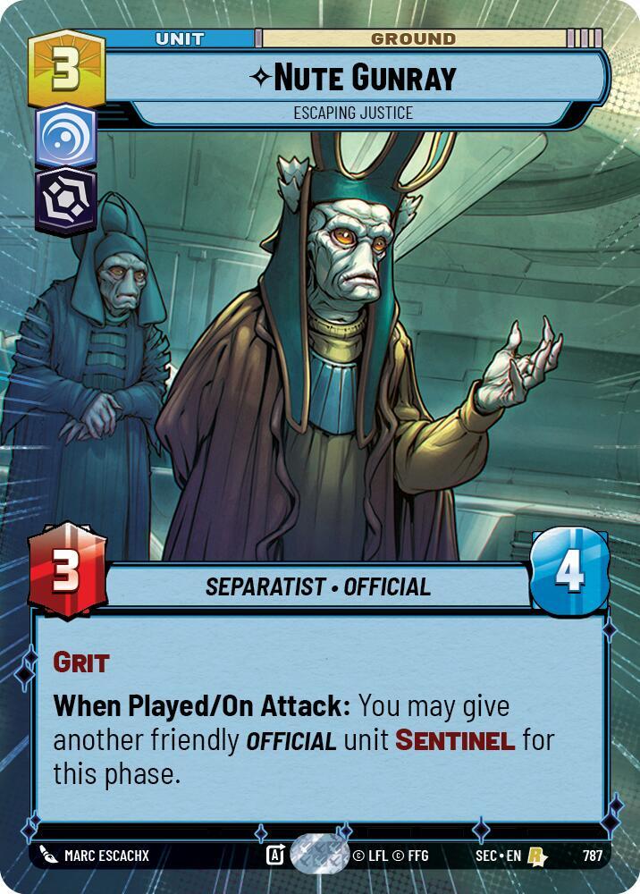 Nute Gunray - Escaping Justice (Hyperspace Foil) (787) [Secrets of Power]