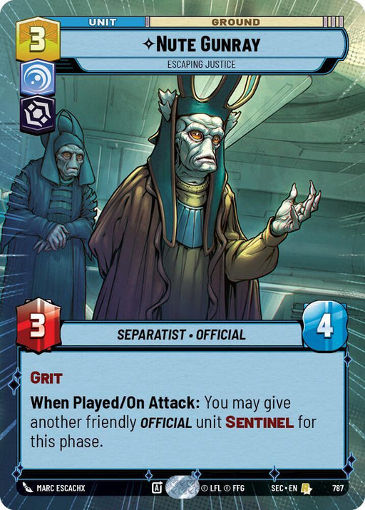 Nute Gunray - Escaping Justice (Hyperspace Foil) (787) [Secrets of Power]