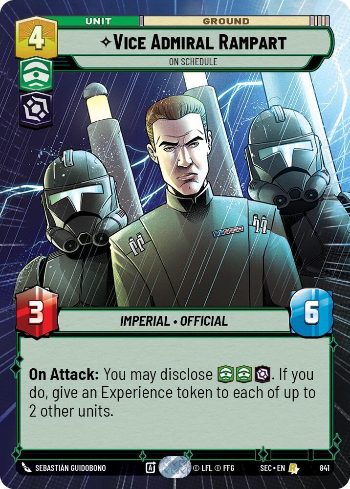 Vice Admiral Rampart - On Schedule (Hyperspace Foil) (841) [Secrets of Power]