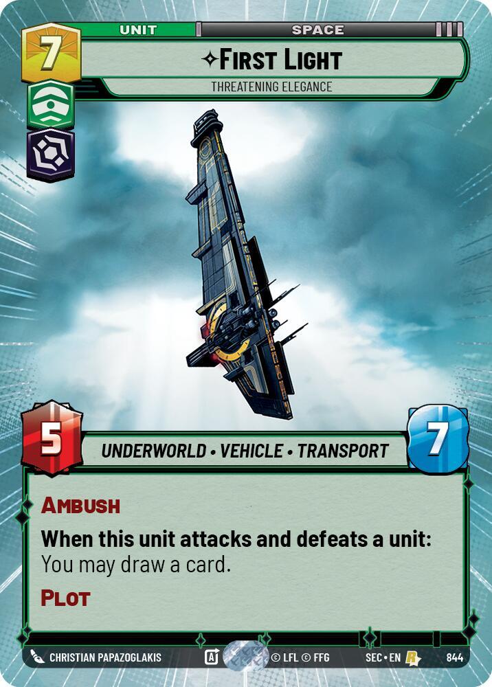 First Light - Threatening Elegance (Hyperspace Foil) (844) [Secrets of Power]