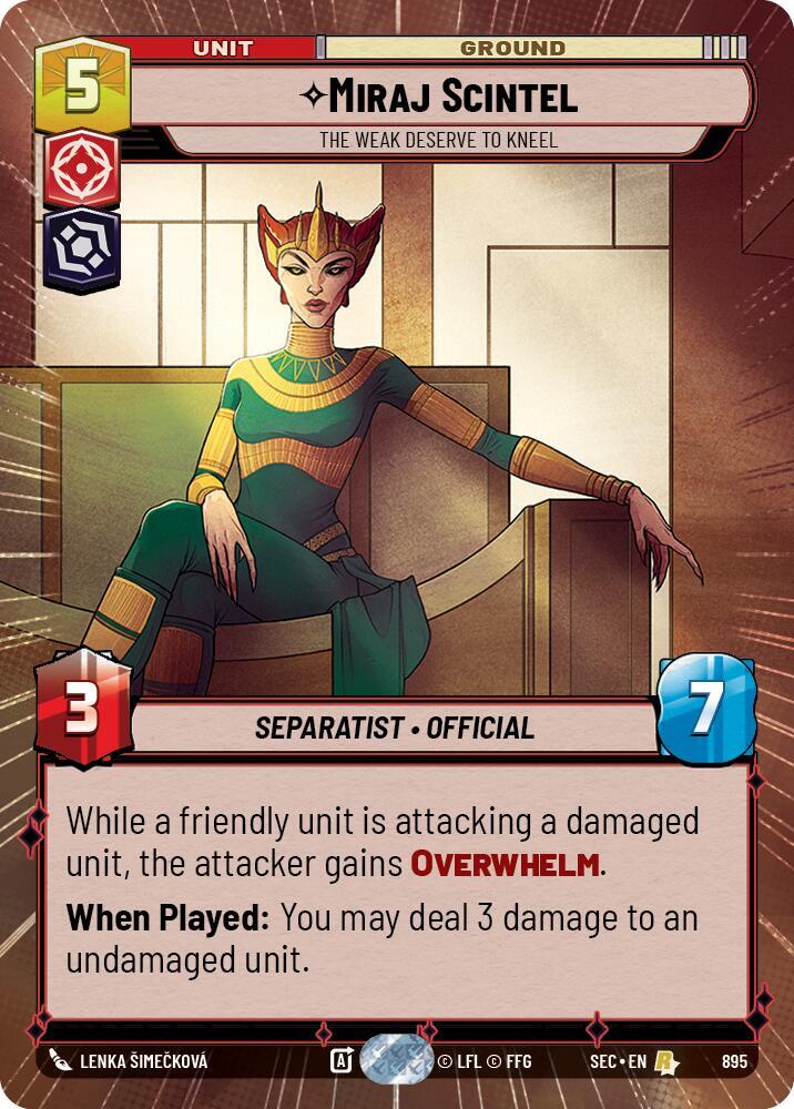 Miraj Scintel - The Weak Deserve to Kneel (Hyperspace Foil) (895) [Secrets of Power]