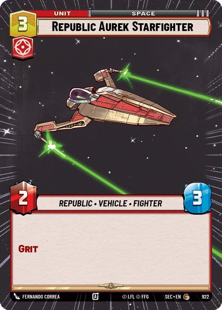 Republic Aurek Starfighter (Hyperspace Foil) (922) [Secrets of Power]