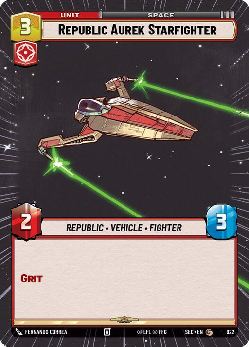 Republic Aurek Starfighter (Hyperspace Foil) (922) [Secrets of Power]