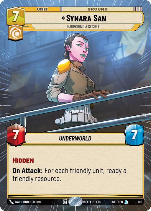 Synara San - Harboring a Secret (Hyperspace Foil) (981) [Secrets of Power]