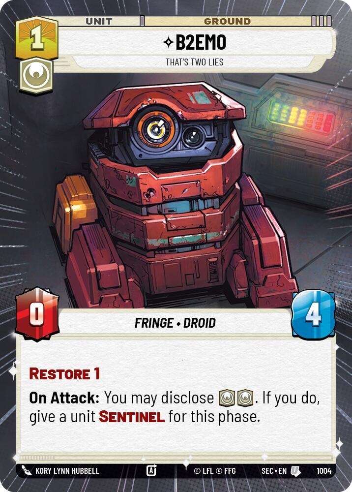 B2EMO - That's Two Lies (Hyperspace Foil) (1004) [Secrets of Power]