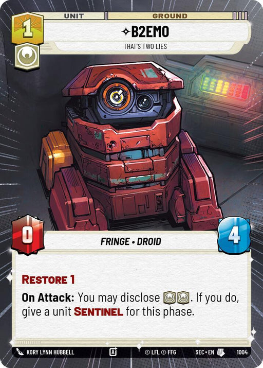 B2EMO - That's Two Lies (Hyperspace Foil) (1004) [Secrets of Power]