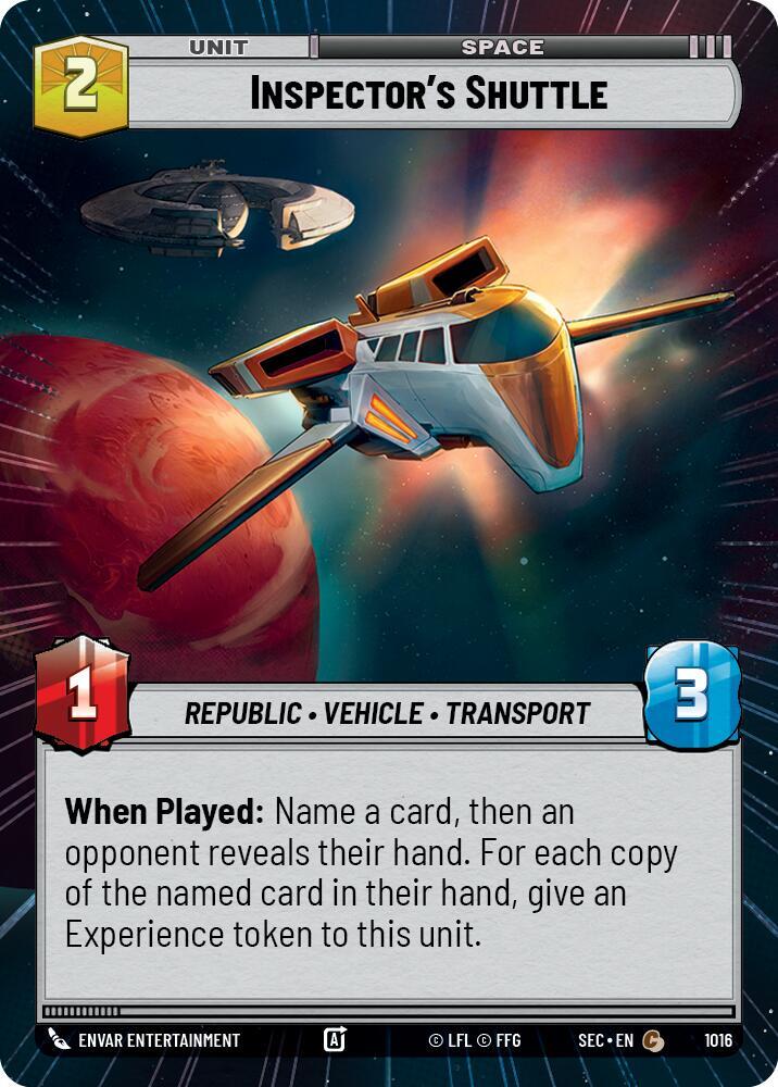Inspector's Shuttle (Hyperspace Foil) (1016) [Secrets of Power]