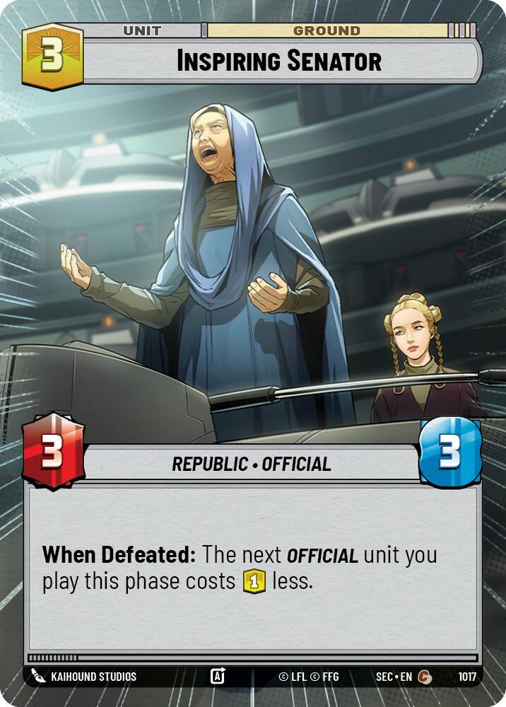 Inspiring Senator (Hyperspace Foil) (1017) [Secrets of Power]