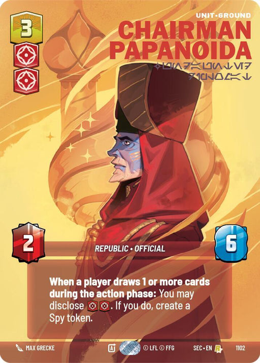 Chairman Papanoida - Undaunted Diplomat (Prestige Foil) (1102) [Secrets of Power]