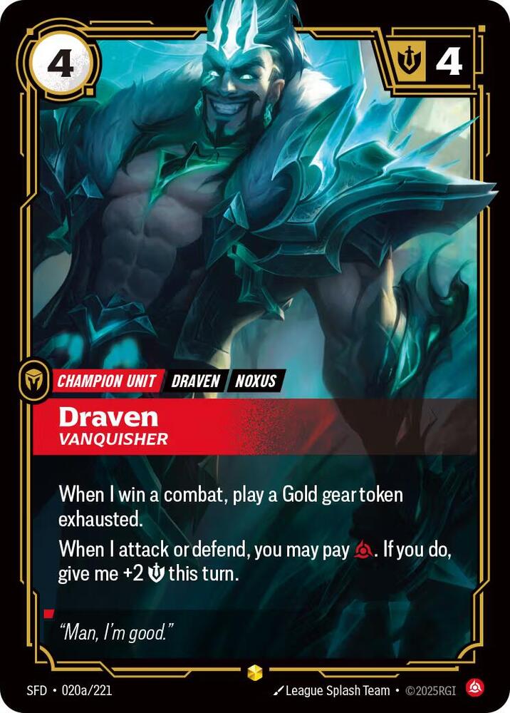 Draven - Vanquisher (Alternate Art) (020a/221) [Spiritforged]