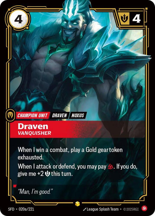 Draven - Vanquisher (Alternate Art) (020a/221) [Spiritforged]