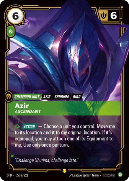 Azir - Ascendant (Alternate Art) (050a/221) [Spiritforged]