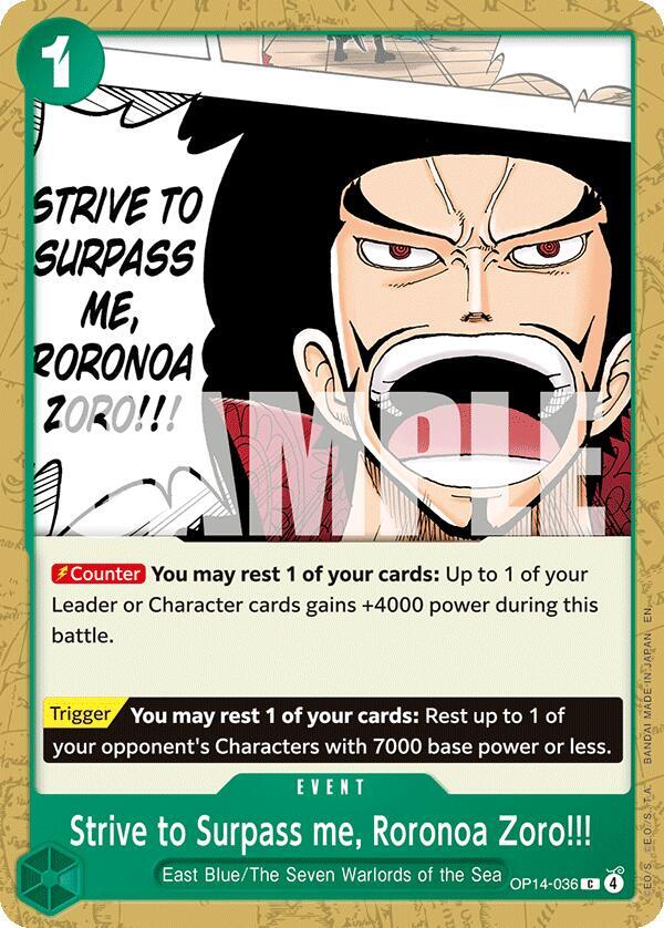 Strive to Surpass me, Roronoa Zoro!!! (OP14-036) [The Azure Sea's Seven]