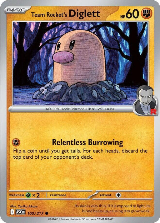 Team Rocket's Diglett (100/217) [ME: Ascended Heroes]
