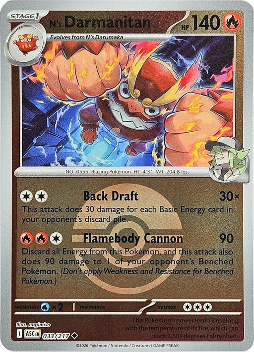 N's Darmanitan (Poke Ball) (033/217) [ME: Ascended Heroes]