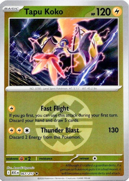 Tapu Koko (Quick Ball) (067/217) [ME: Ascended Heroes]