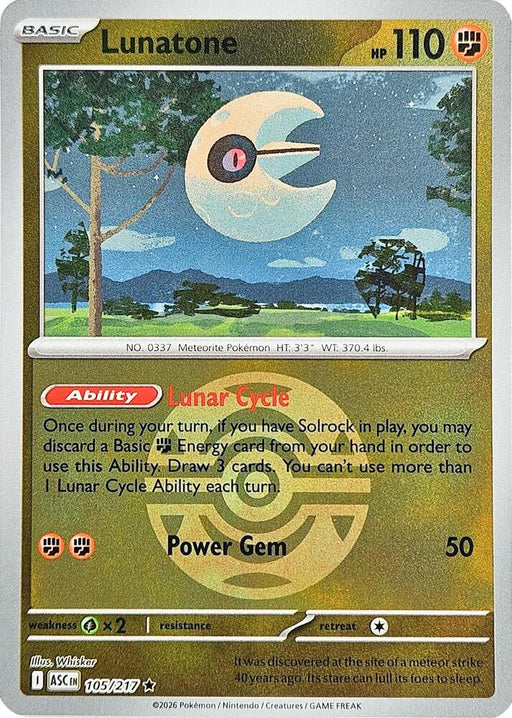 Lunatone (Dusk Ball) (105/217) [ME: Ascended Heroes]