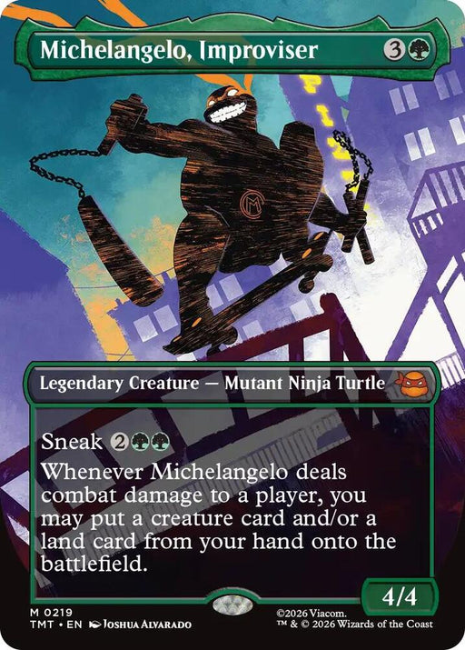 Michelangelo, Improviser (Borderless) (219) [Teenage Mutant Ninja Turtles]
