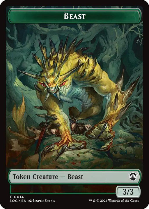 Beast // Fractal (0004) Double-Sided Token (14 // 4) [Secrets of Strixhaven Commander]