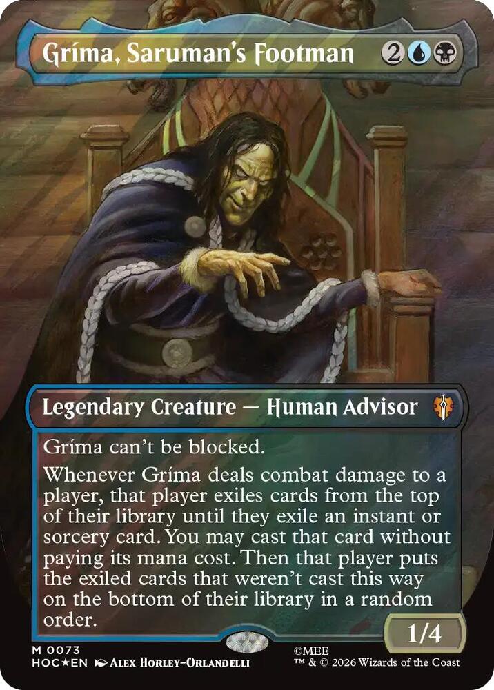 Grima, Saruman's Footman (Borderless) (Surge Foil) (73) [The Hobbit: Eternal-Legal]