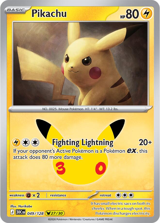 Pikachu - 049/128 [ME: 30th Celebration]