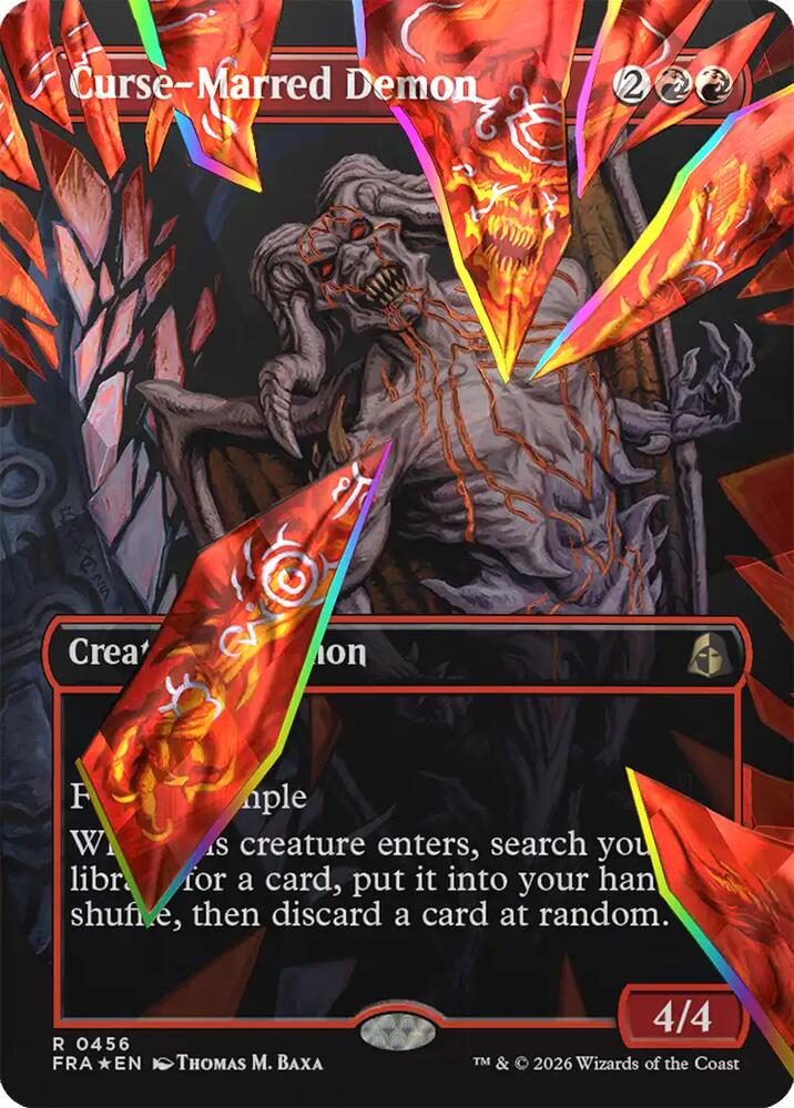 Curse-Marred Demon (Borderless) (Facet Foil) (456) [Reality Fracture]