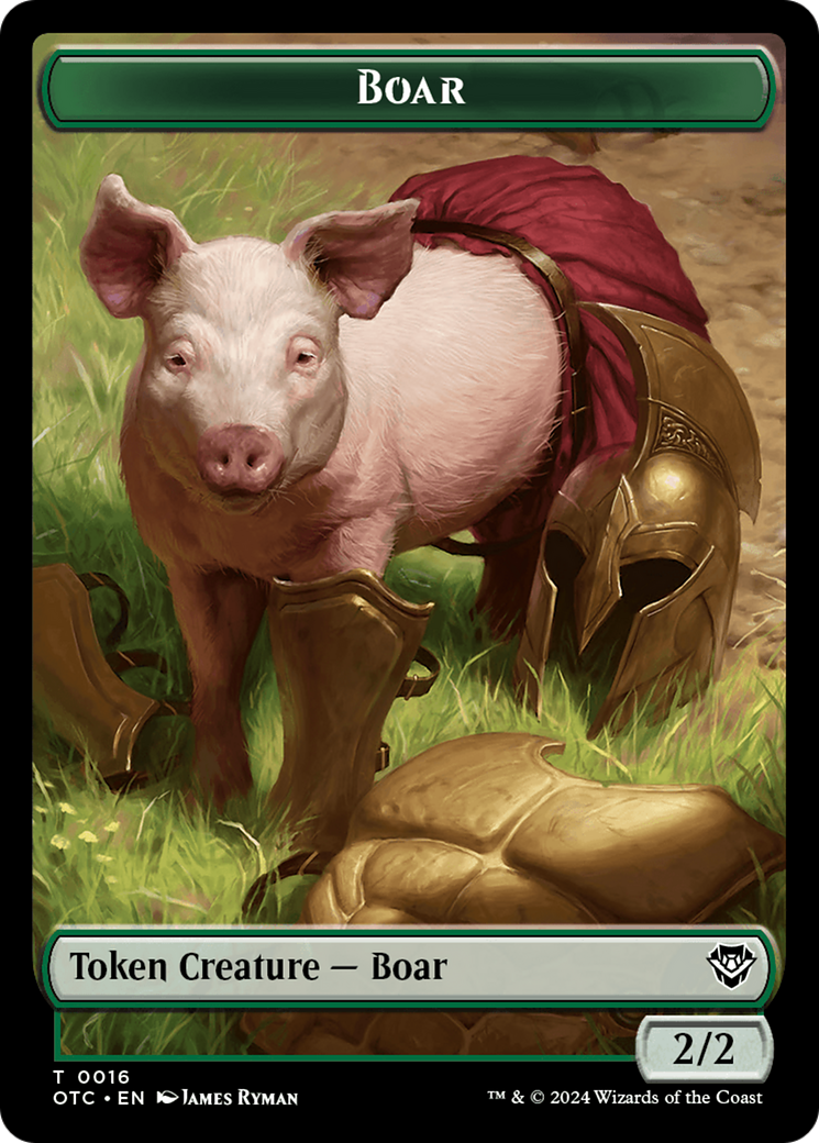 Boar // Treasure Double-Sided Token [Outlaws of Thunder Junction Commander Tokens]