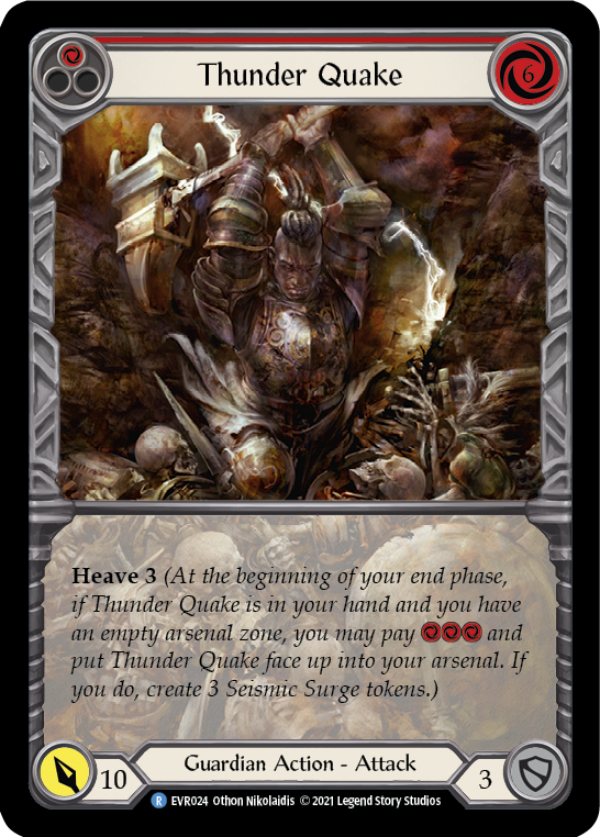 Thunder Quake (Red) [Everfest] 1st Edition Extended Art Rainbow Foil