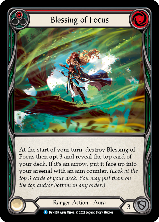 Blessing of Focus (Red) [Dynasty] Rainbow Foil