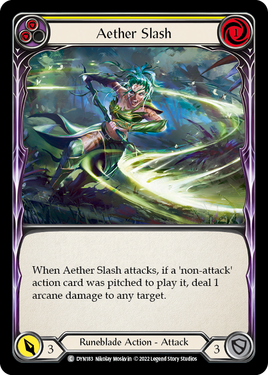 Aether Slash (Yellow) [Dynasty] Rainbow Foil