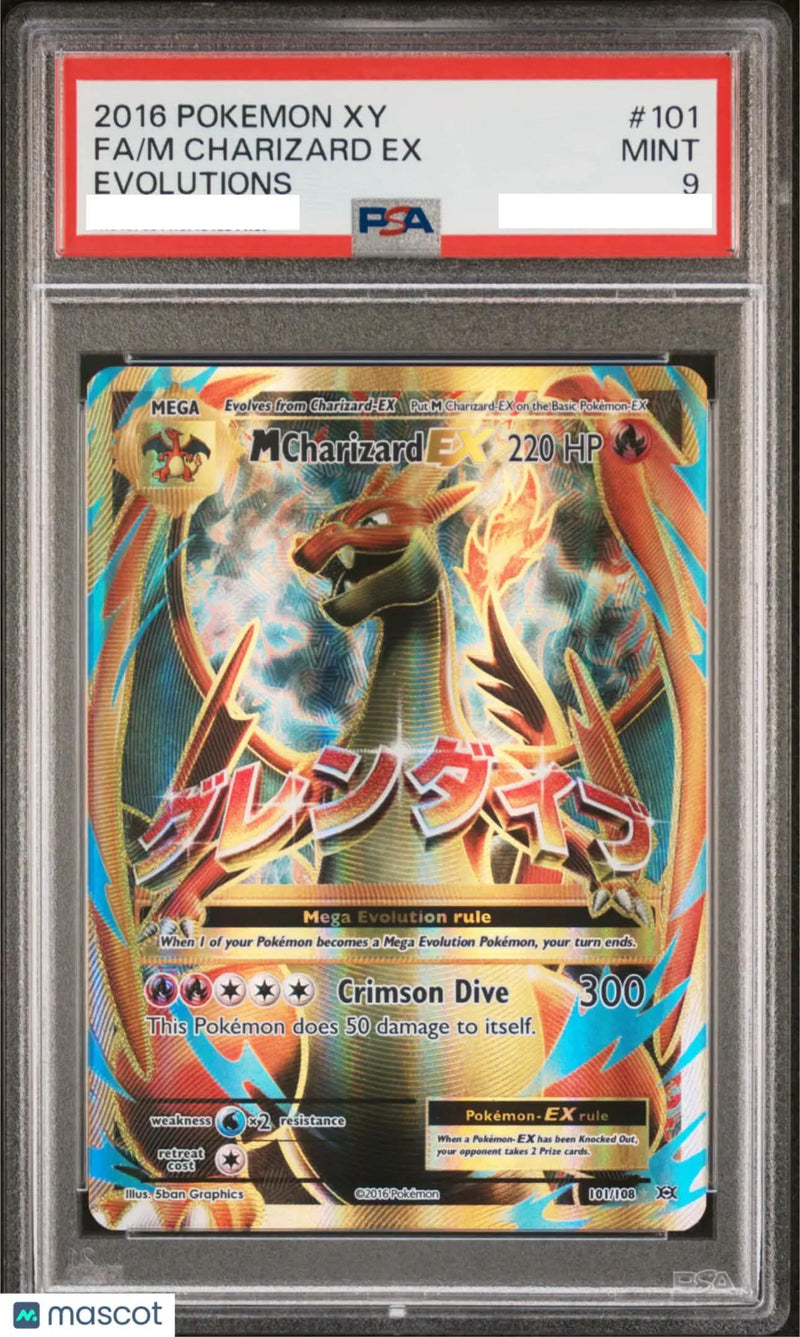 M Charizard EX (101/108) [XY: Evolutions] (PSA 9 Graded Slab)