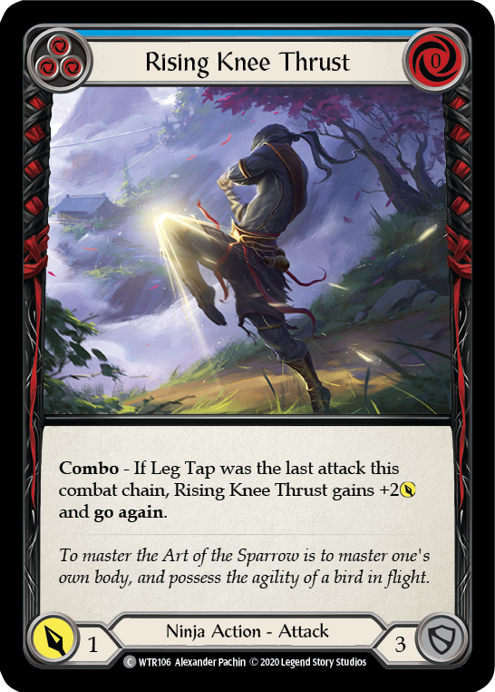 Rising Knee Thrust (Blue) [Welcome to Rathe Unlimited] Unlimited Rainbow Foil