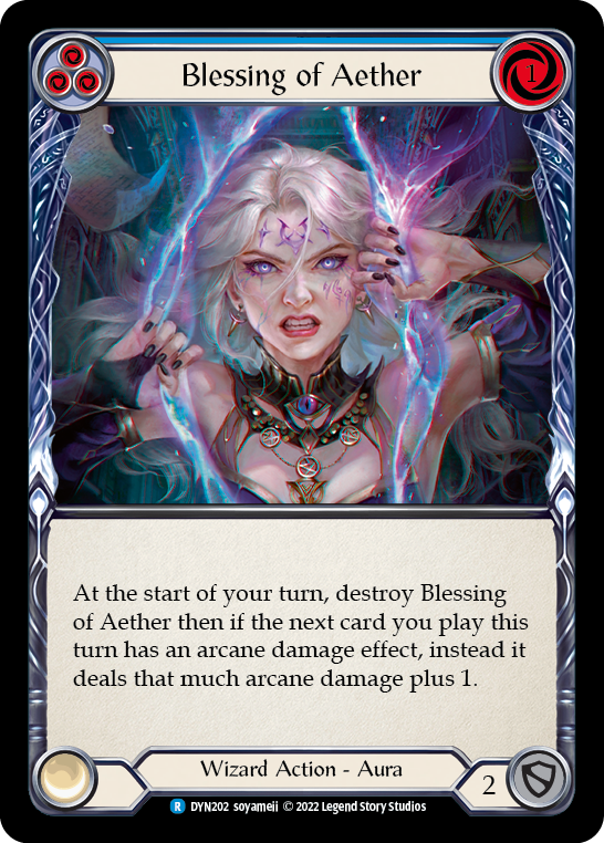 Blessing of Aether (Blue) [Dynasty] Rainbow Foil