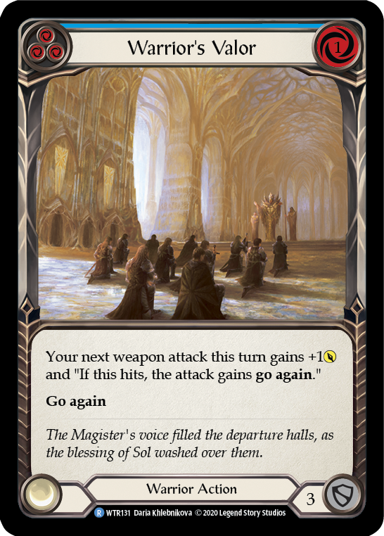 Warrior's Valor (Blue) [Welcome to Rathe Unlimited] Unlimited Rainbow Foil