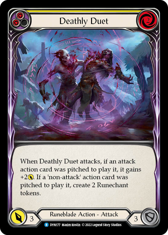 Deathly Duet (Yellow) [Dynasty] Rainbow Foil