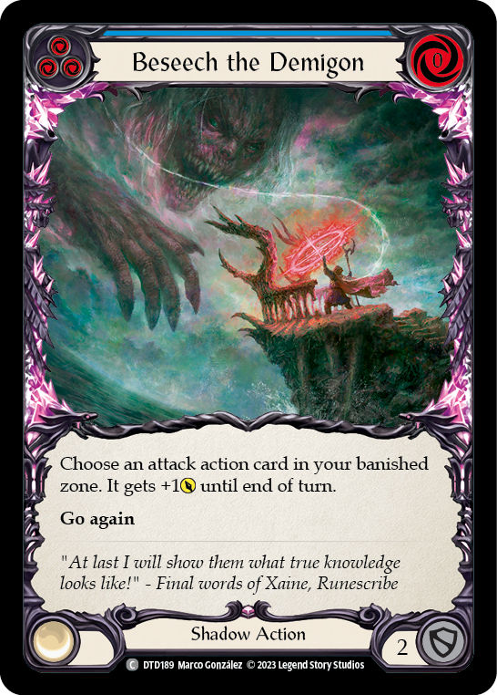 Beseech the Demigon (Blue) [Dusk Till Dawn] Rainbow Foil