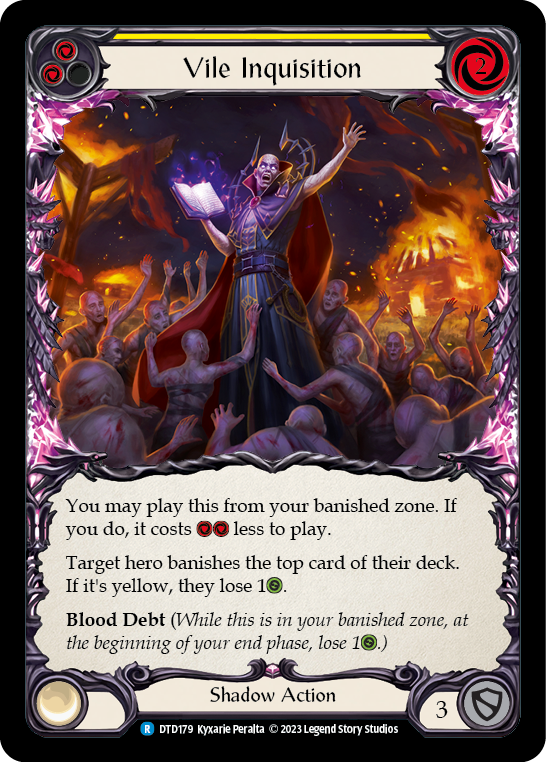 Vile Inquisition (Yellow) [Dusk Till Dawn] Rainbow Foil
