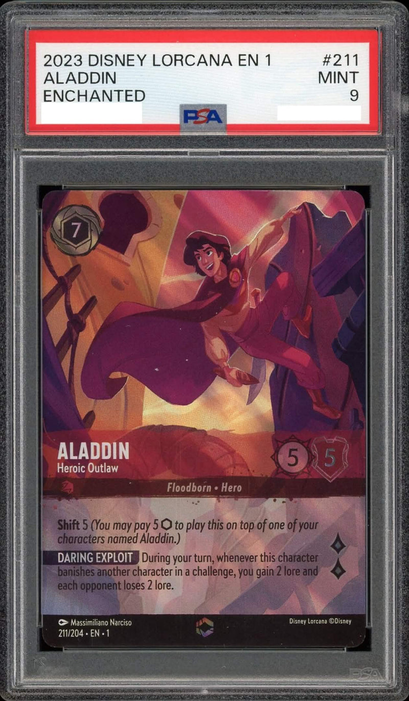 Aladdin - Heroic Outlaw (Enchanted) (211/204) [The First Chapter] ( PSA 9 Graded Slab )