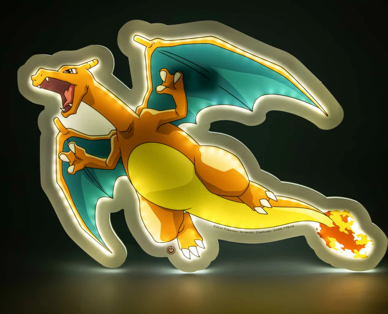 Teknofun Applique Murale Pokémon Dracaufeu Style Néon