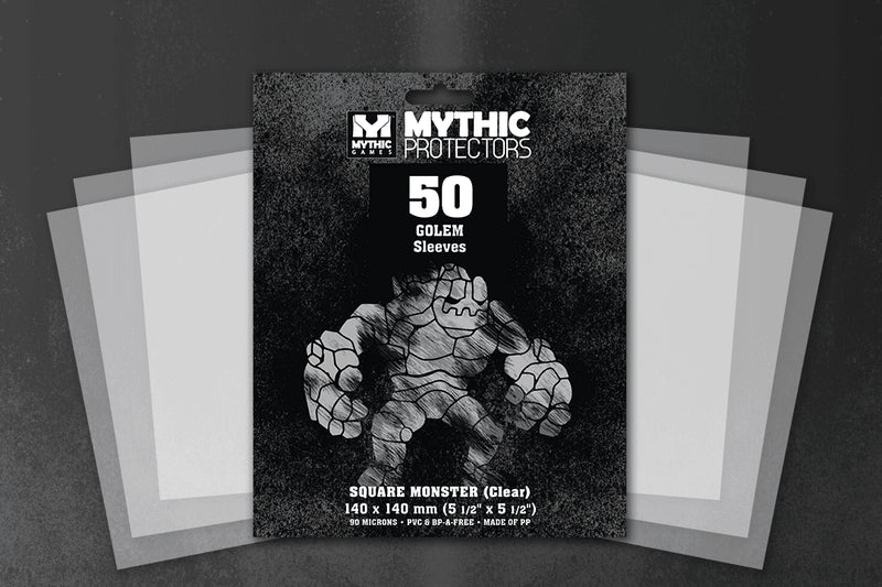 Mythic Protectors: Golem Sleeves Clear 140mm x 140mm (50ct)