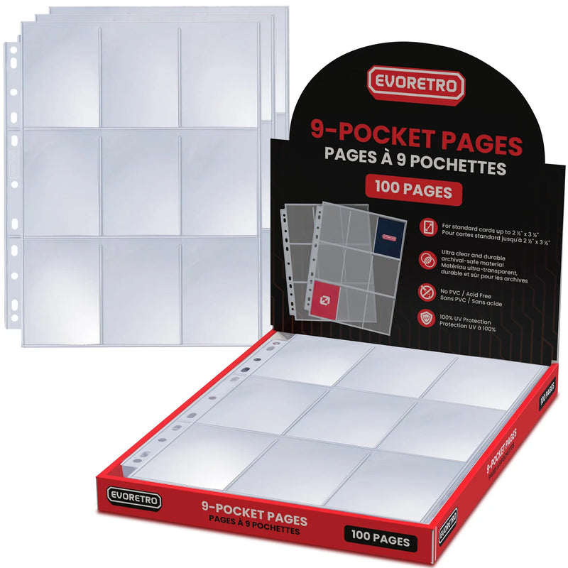 Evoretro 9-Pocket Binder Pages (100ct)
