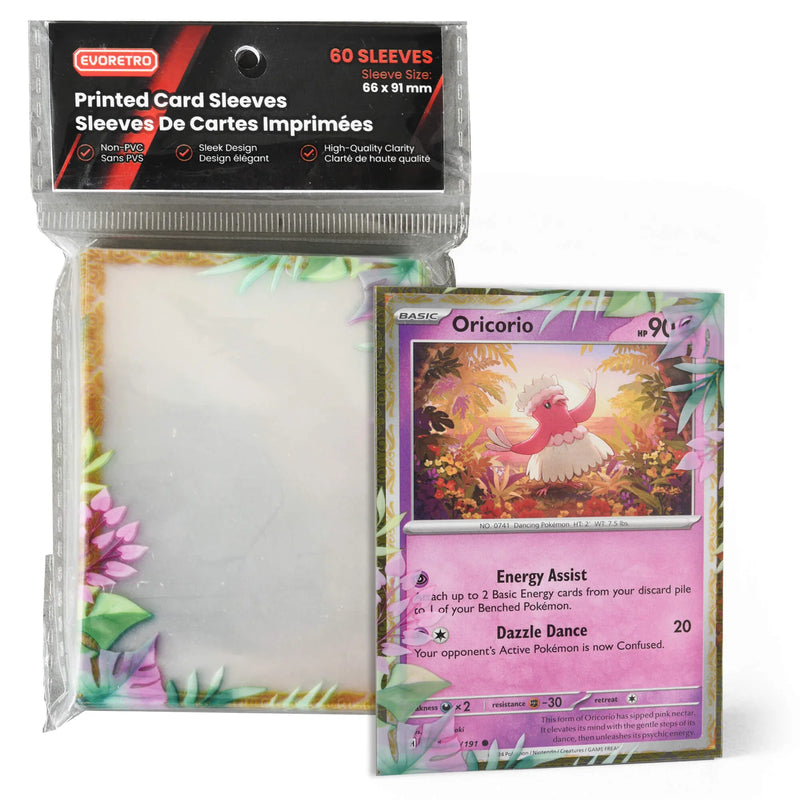 Evoretro Printed Card Sleeves 66x91mm - Flower 60ct