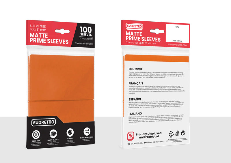 Evoretro Sleeves Matte Orange 100ct